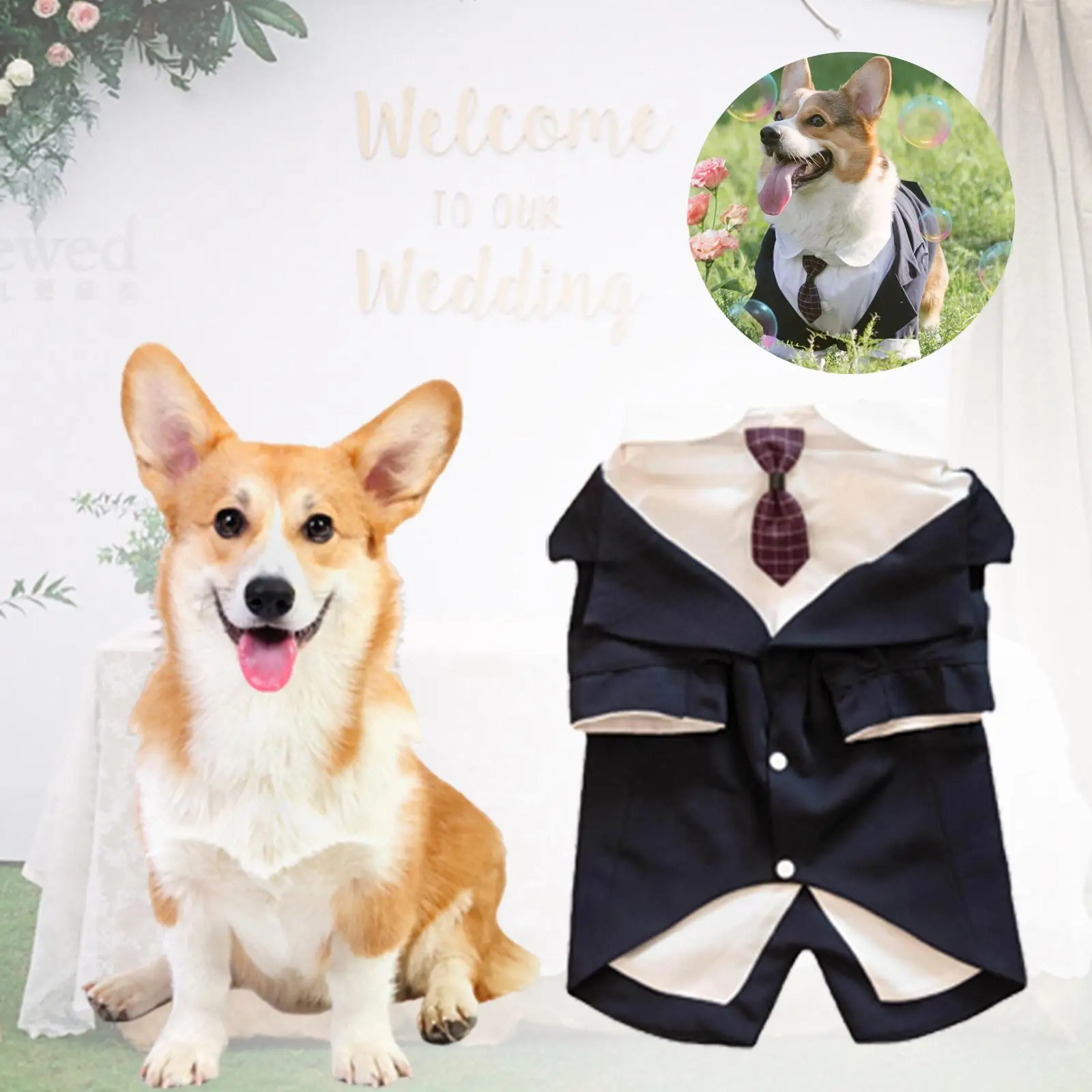 Dog Tuxedo Dog Suit and Bandana Set Wedding Attire Elegant Dog Clothes Outfit for Festival Wedding Dress up Cosplay Birthday
Dog Tuxedo Dog Suit and Bandana Set Wedding Attire Elegant Dog Clothes Outfit for Festival Wedding Dress up Cosplay Birthday