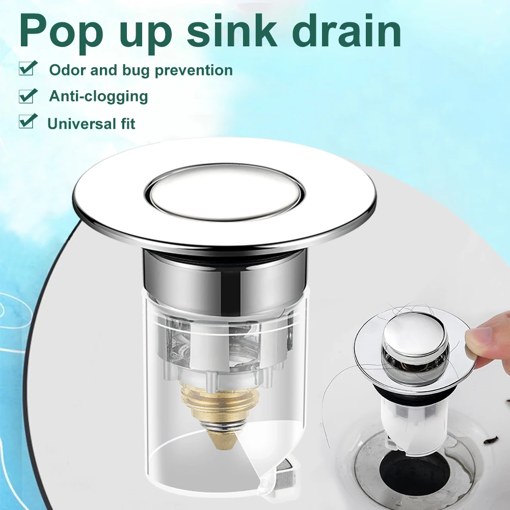 Bathroom Sink Drain Stopper Pop Up Basin Drain Filter Anti-Clogging Hair Stopper Sink Strainer Prevent Odor Bug for Sink Bathtub
Bathroom Sink Drain Stopper Pop Up Basin Drain Filter Anti-Clogging Hair Stopper Sink Strainer Prevent Odor Bug for Sink Bathtub