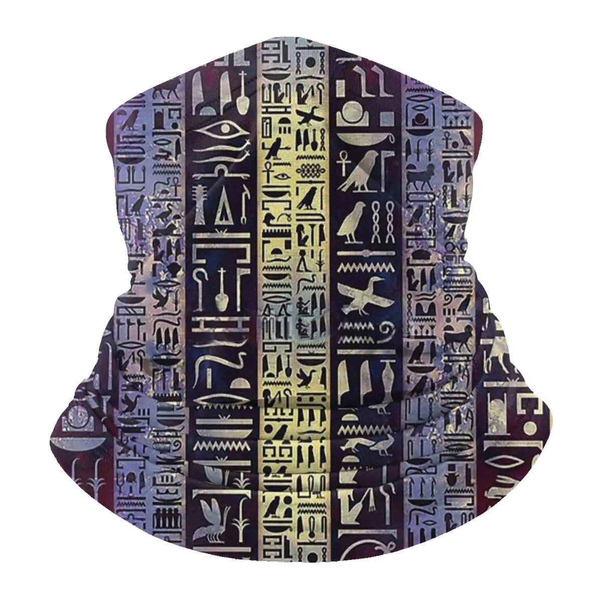 

Hieroglyphs On Purple Violet Painted Texture Multifunctional Scarves Scarf Ancient Egypt Egyptian Africa Face Head Wrap Cover