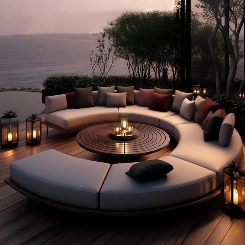 Outdoor furniture sofa teak residential villa leisure sunscreen waterproof furniture coffee table combination garden patio 
Outdoor furniture sofa teak residential villa leisure sunscreen waterproof furniture coffee table combination garden patio