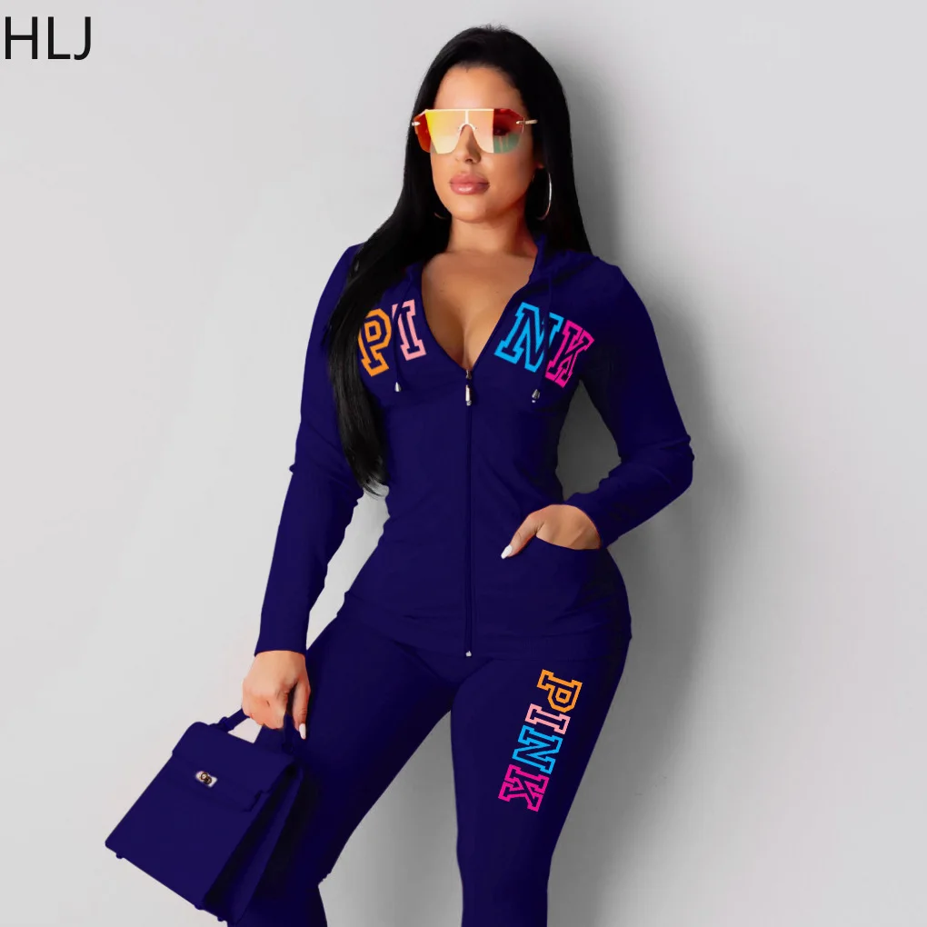 HLJ Fall Women PINK Letter Printing Hooded Tracksuits Women Zipper Long Sleeve Coat + Skinny Pants Two Piece Sets Casual Outfits
HLJ Fall Women PINK Letter Printing Hooded Tracksuits Women Zipper Long Sleeve Coat + Skinny Pants Two Piece Sets Casual Outfits