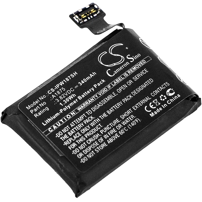 CS Smartwatch Battery for Apple Watch Series 3 GPS 42mm Watch Series 3 42mm A1861 Fits A1875 Li-Polymer 3.82V 340mAh
CS Smartwatch Battery for Apple Watch Series 3 GPS 42mm Watch Series 3 42mm A1861 Fits A1875 Li-Polymer 3.82V 340mAh
