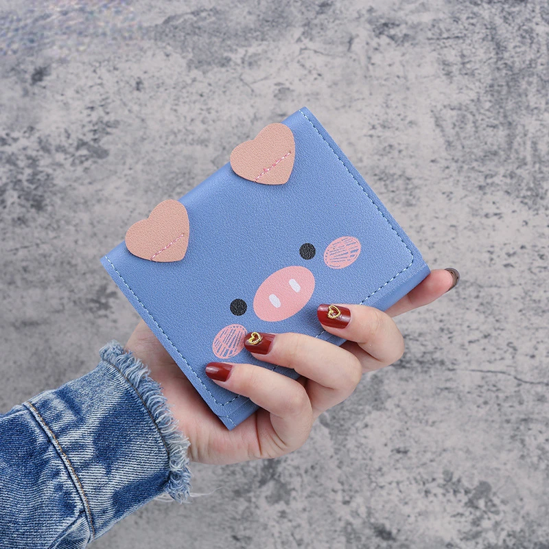 Ladies Cartoon Pattern Coin Purse Cute Piggy Wallet Solid Color Tri-Fold Mini Card Holder
Ladies Cartoon Pattern Coin Purse Cute Piggy Wallet Solid Color Tri-Fold Mini Card Holder