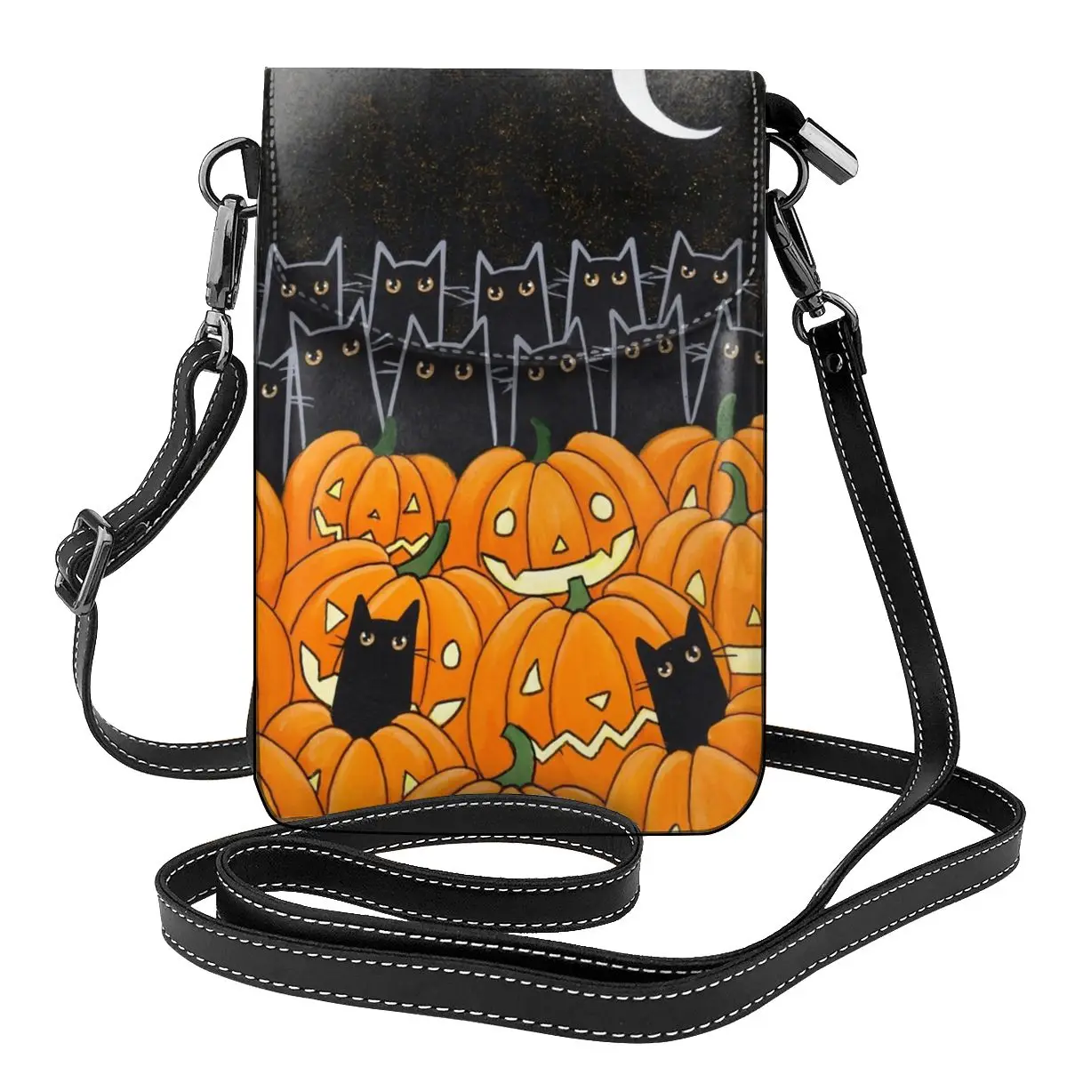 Halloween Pumpkin Black Cats Shoulder Bag Jack o Lanterns Gifts Stylish Women Bags Leather Work Student Purse
Halloween Pumpkin Black Cats Shoulder Bag Jack o Lanterns Gifts Stylish Women Bags Leather Work Student Purse