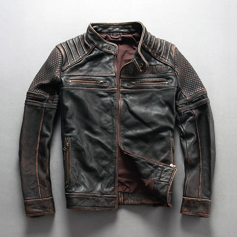 Men Genuine Leather Jackets Motorcycle Jacket 100% Cowhide Leather Coat Biker Jacket Moto Clothing
Men Genuine Leather Jackets Motorcycle Jacket 100% Cowhide Leather Coat Biker Jacket Moto Clothing