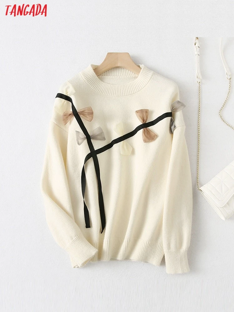 Tangada Women 2021 Fashion Bow Decorate Knitted Sweater Jumper O Neck Female Oversize Pullovers Chic Tops YU32
Tangada Women 2021 Fashion Bow Decorate Knitted Sweater Jumper O Neck Female Oversize Pullovers Chic Tops YU32