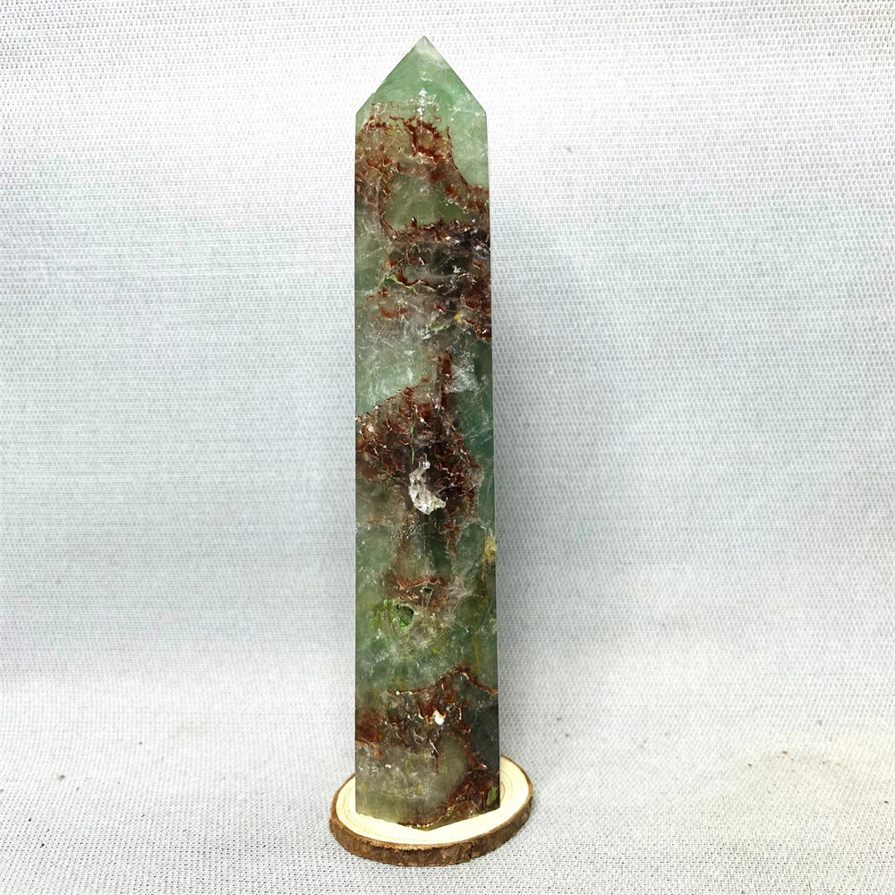 

Natural Red Mica Fluorite Tower Obelisk Room Spiritual Decoration Gift Crystal with Stone Healing Witchcraft altar Prayer