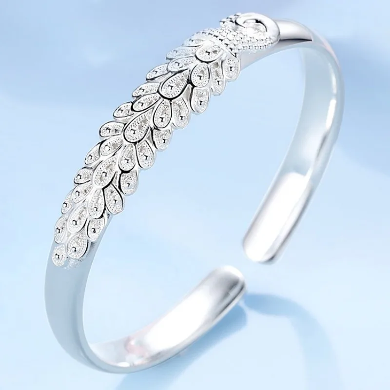 925 sterling silver original designer Peacock opening screen bracelets Bangles for women fashion wedding jewelry Adjustable gift
925 sterling silver original designer Peacock opening screen bracelets Bangles for women fashion wedding jewelry Adjustable gift