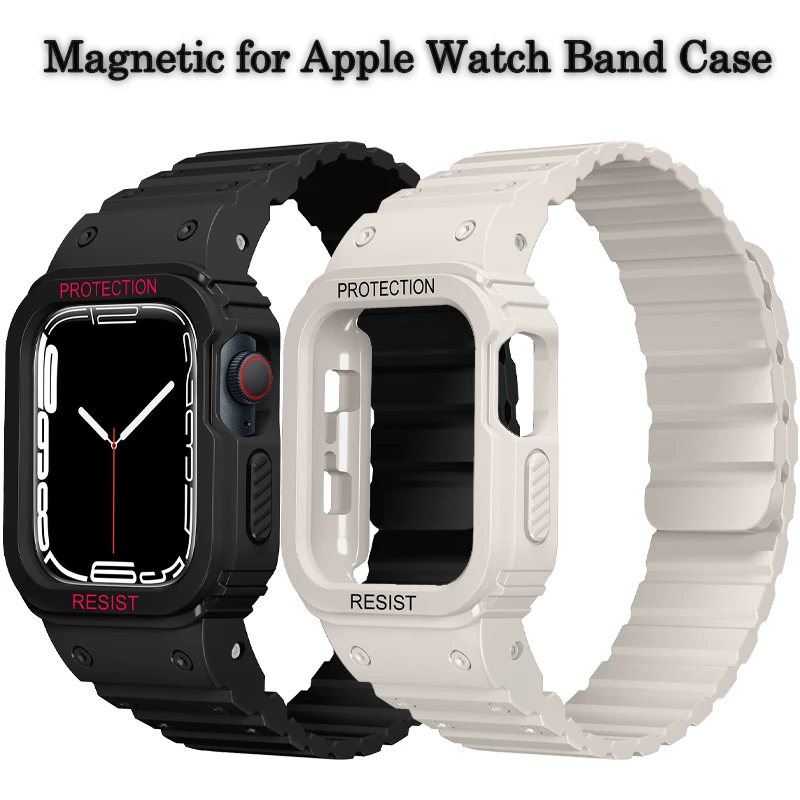 Magnetic Strap for Apple Watch Ultar Band+Case 49mm Cover Bracelet for IWatch Series 8 7 6 SE 5 4 40mm 41mm 45mm 44mm Silicone
Magnetic Strap for Apple Watch Ultar Band+Case 49mm Cover Bracelet for IWatch Series 8 7 6 SE 5 4 40mm 41mm 45mm 44mm Silicone