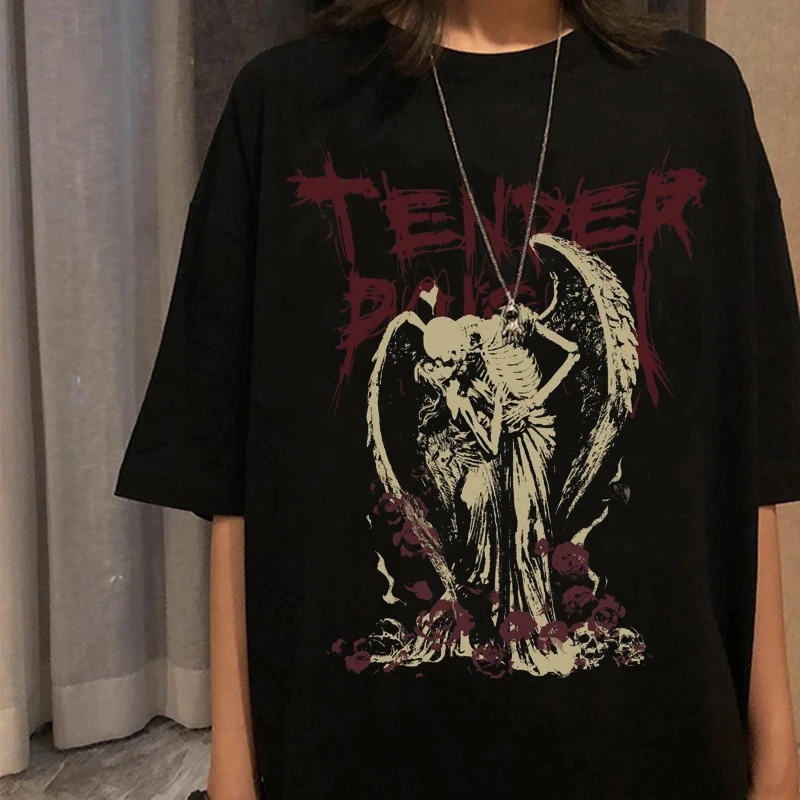 Gothic Hip Hop Streetwear Tops Devil Angel Dark Vintage Print T Shirt Women Summer Punk Oversized T-shirt Fashion Casual Tee
Gothic Hip Hop Streetwear Tops Devil Angel Dark Vintage Print T Shirt Women Summer Punk Oversized T-shirt Fashion Casual Tee