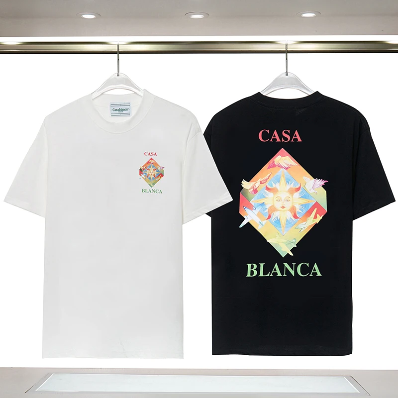 23ss Fashion Pattern Casablanca Short Sleeve Unisex High Quality Letter Print Logo Tees Black White T-shirts Casual Loose Tops
23ss Fashion Pattern Casablanca Short Sleeve Unisex High Quality Letter Print Logo Tees Black White T-shirts Casual Loose Tops