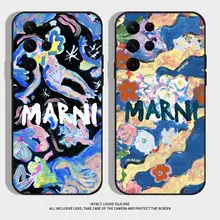 Luxury Ins Design M-Marni Phone Case For Samsung S21,S22 Ultra,S20,S30 plus,S22 plus,S23,S30 ultra 5G Silicone Cover