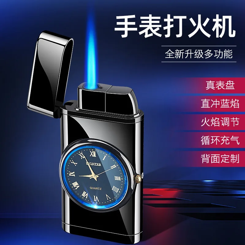 Creative Watch Lighter Real Dial Blue Light Multi-function Windproof Lighter Butane Lighter Straight-in Inflatable Lighter
Creative Watch Lighter Real Dial Blue Light Multi-function Windproof Lighter Butane Lighter Straight-in Inflatable Lighter