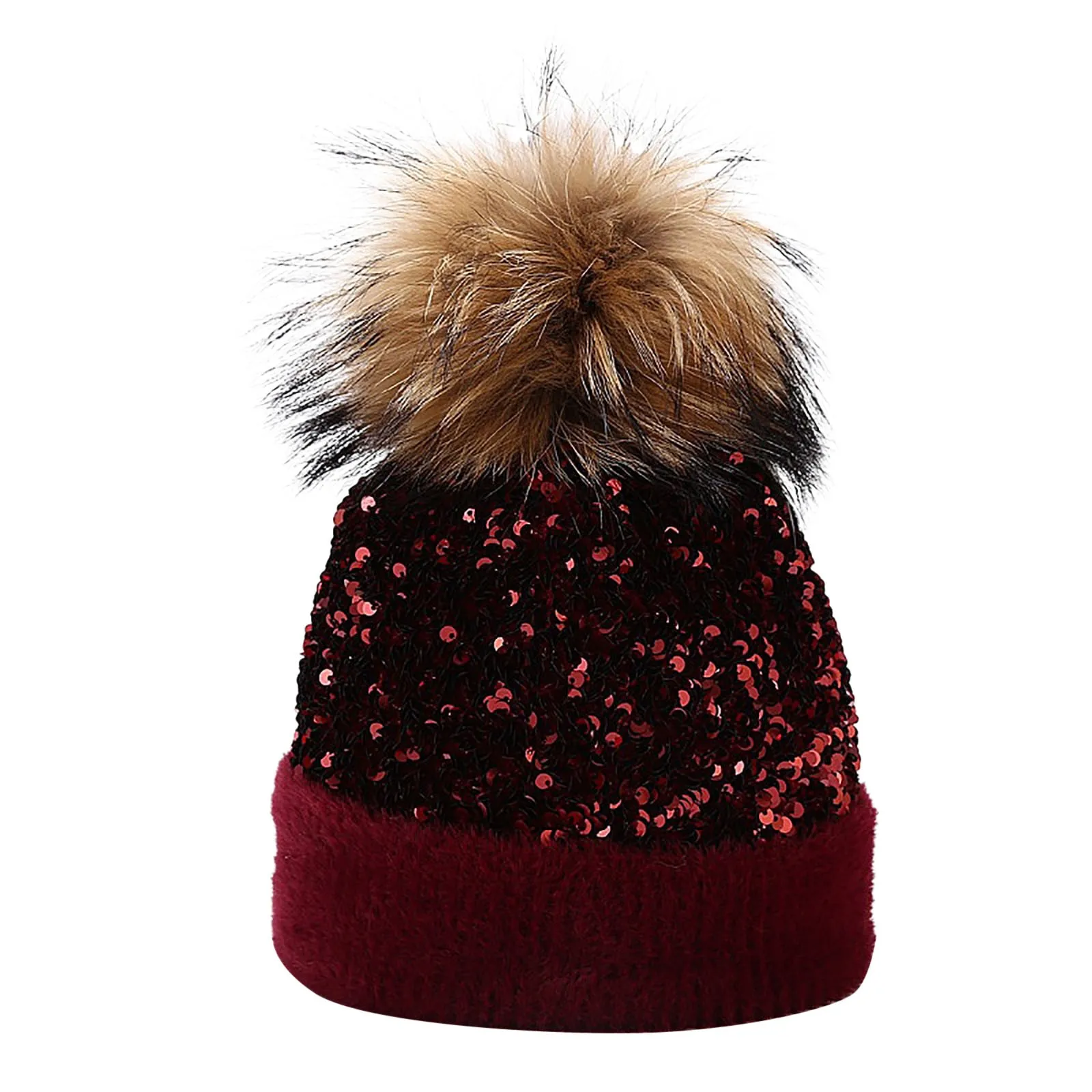 Fashion Women Skullies Beanies Outdoor Winter Warm Knitted Hat Dyed Raccoon Ball Sequined Hat Ear Protection Hat In Autumn 4
Fashion Women Skullies Beanies Outdoor Winter Warm Knitted Hat Dyed Raccoon Ball Sequined Hat Ear Protection Hat In Autumn 4