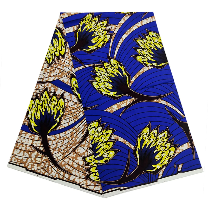 

African Wax Prints Fabric High Quality Pagne Nigerian Ankara Sewing Original Real Dutch Batik 100% Cotton Fabrics 6 Yards HS0310