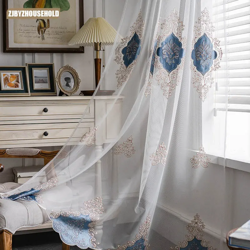 Curtains for Living Room Luxury Velvet Embroidered Tulle Curtains Blue Embroidered Yarn Living Room Bedroom Translucent Tulle
Curtains for Living Room Luxury Velvet Embroidered Tulle Curtains Blue Embroidered Yarn Living Room Bedroom Translucent Tulle