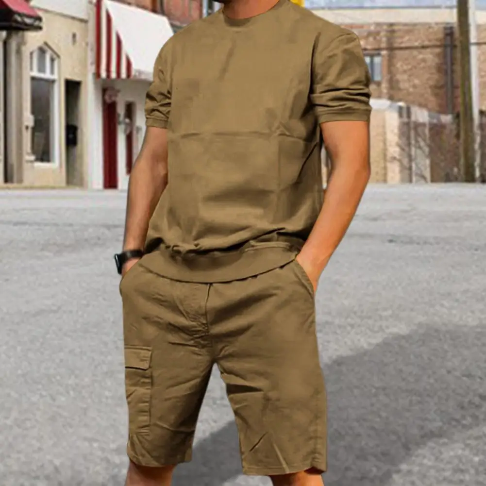 1 Set Soft Short Sleeve Solid Color Blouse Tops Pocket Shorts Leisure Two Pieces Set Sport Wear Men Tracksuits Casual Outfit
1 Set Soft Short Sleeve Solid Color Blouse Tops Pocket Shorts Leisure Two Pieces Set Sport Wear Men Tracksuits Casual Outfit