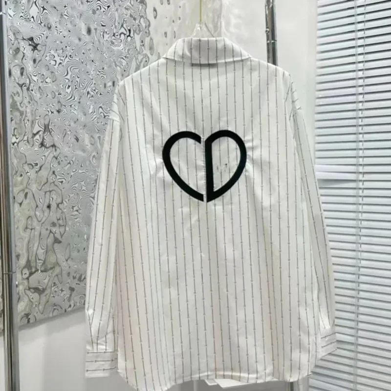 2023 D Family Fashion Brand Design Sense Stripe Embroidery Love Shirt Coat Small Size Loose Long Sleeve Cardigan Women's Top
2023 D Family Fashion Brand Design Sense Stripe Embroidery Love Shirt Coat Small Size Loose Long Sleeve Cardigan Women's Top