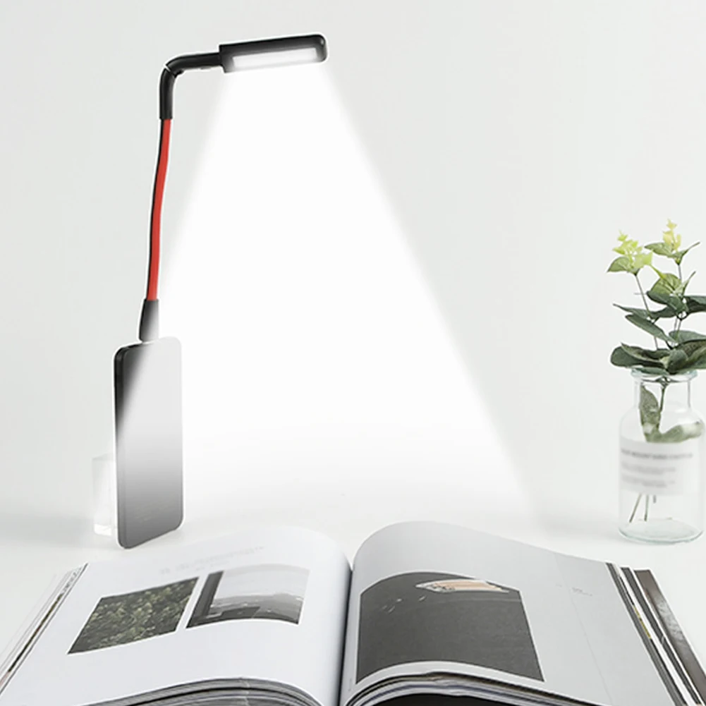 

USB Plug Book Reading Light 3000K-6000K Foldable Night Reading Lamp 360 Degree Flexible Gooseneck Hand Scan Stepless Brightness