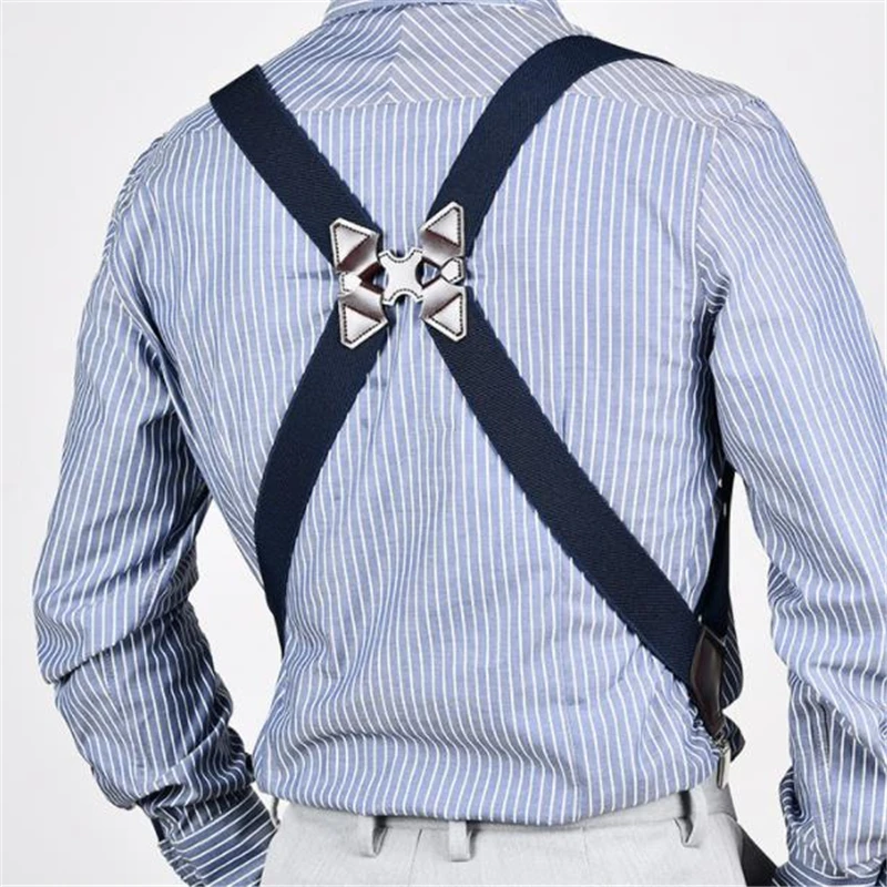 

New Suspenders Elastic Crossover Trousers Holster-Style Elastic Side Clip Cross-Over Adult Strap Suspenders Not Easy To Slip Off