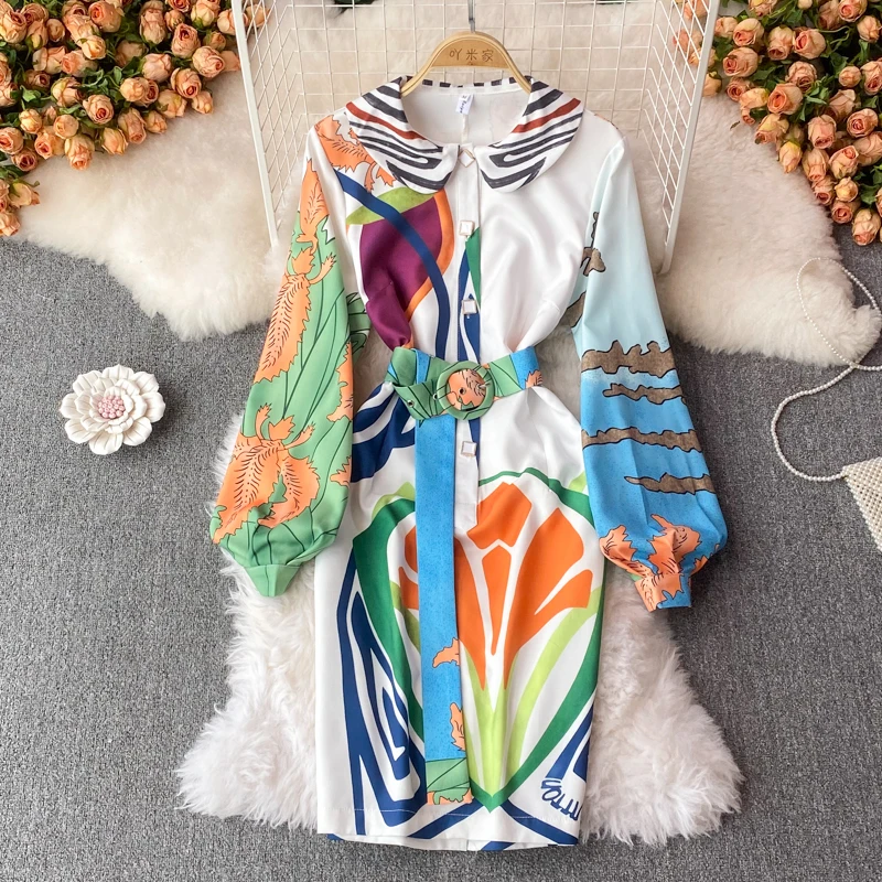 Amolapha Women New Arrived 2022 Summer Fashion Sashes Peter Pan Collar Printed Simple Slim Waist Dress
Amolapha Women New Arrived 2022 Summer Fashion Sashes Peter Pan Collar Printed Simple Slim Waist Dress
