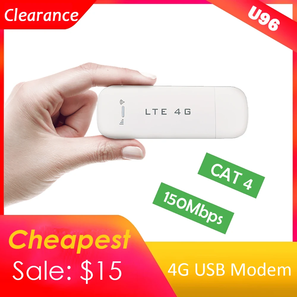 Unlocked Wifi Dongle USB Modem 4G Outdoor Car Router LTE FDD TDD Cat4 150Mbps Wireless Mobile 4G LTE Modem U Disks Sim Card Slot
Unlocked Wifi Dongle USB Modem 4G Outdoor Car Router LTE FDD TDD Cat4 150Mbps Wireless Mobile 4G LTE Modem U Disks Sim Card Slot