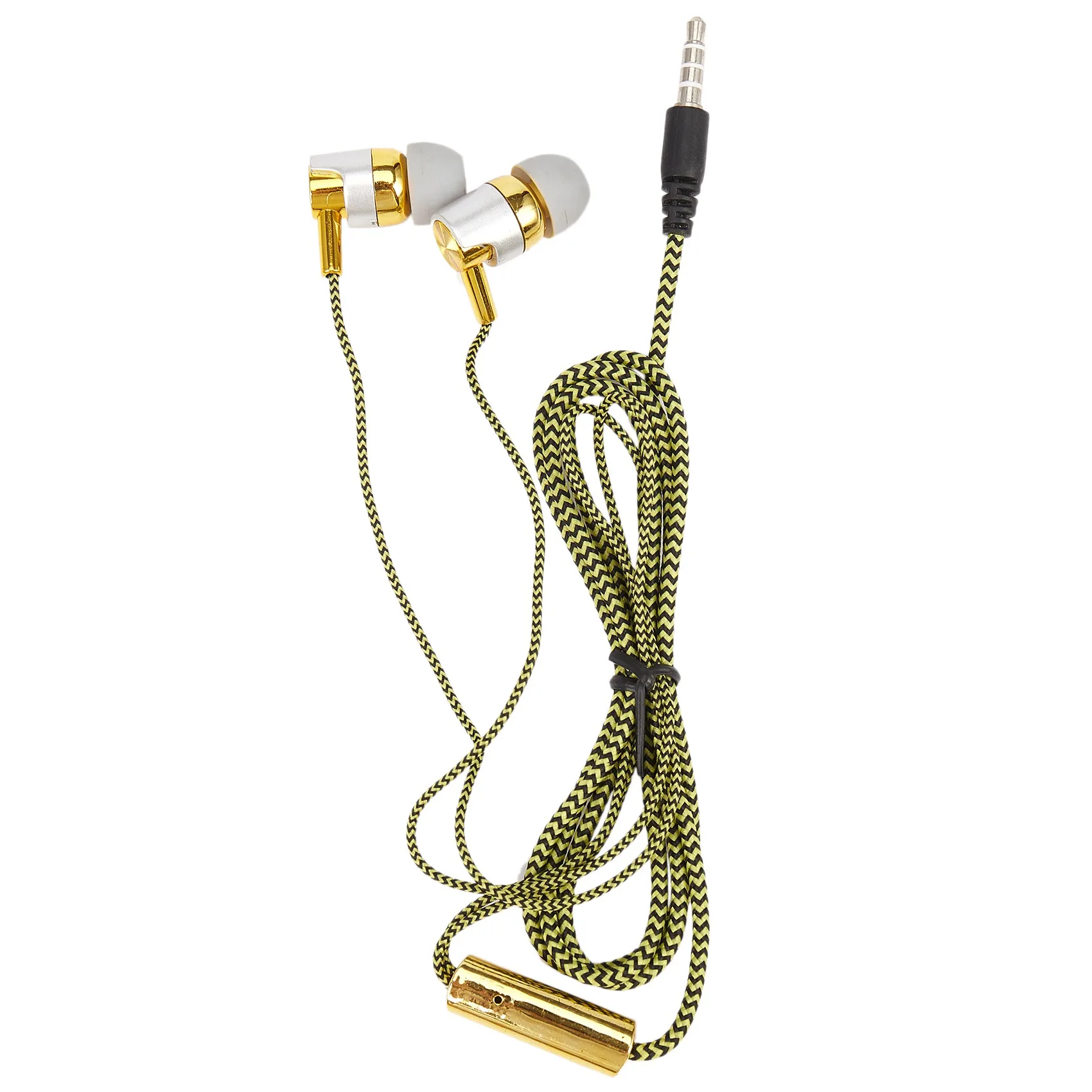 H-169 3.5mm MP3 MP4 Wiring Subwoofer Braided Cord, Universal Music Headphones with Wheat Wire Control(Golden)
H-169 3.5mm MP3 MP4 Wiring Subwoofer Braided Cord, Universal Music Headphones with Wheat Wire Control(Golden)