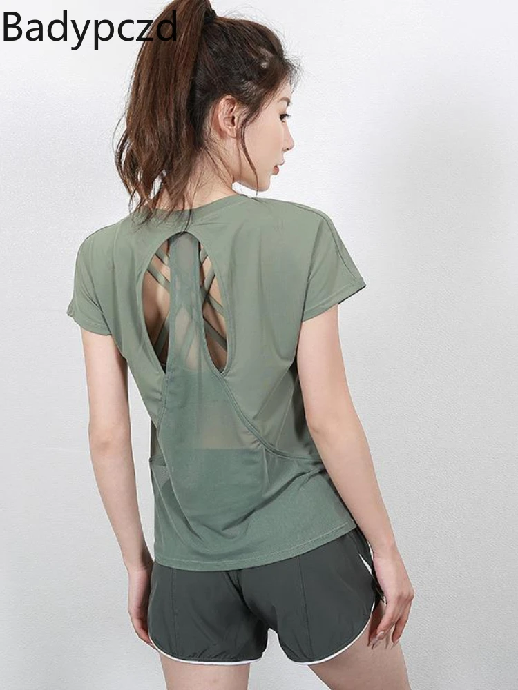 Badypczd Yoga Clothes Sports Tops Women's Gym Running Professional Quick-drying Short-sleeved One-piece Top Summer Thin Section
Badypczd Yoga Clothes Sports Tops Women's Gym Running Professional Quick-drying Short-sleeved One-piece Top Summer Thin Section