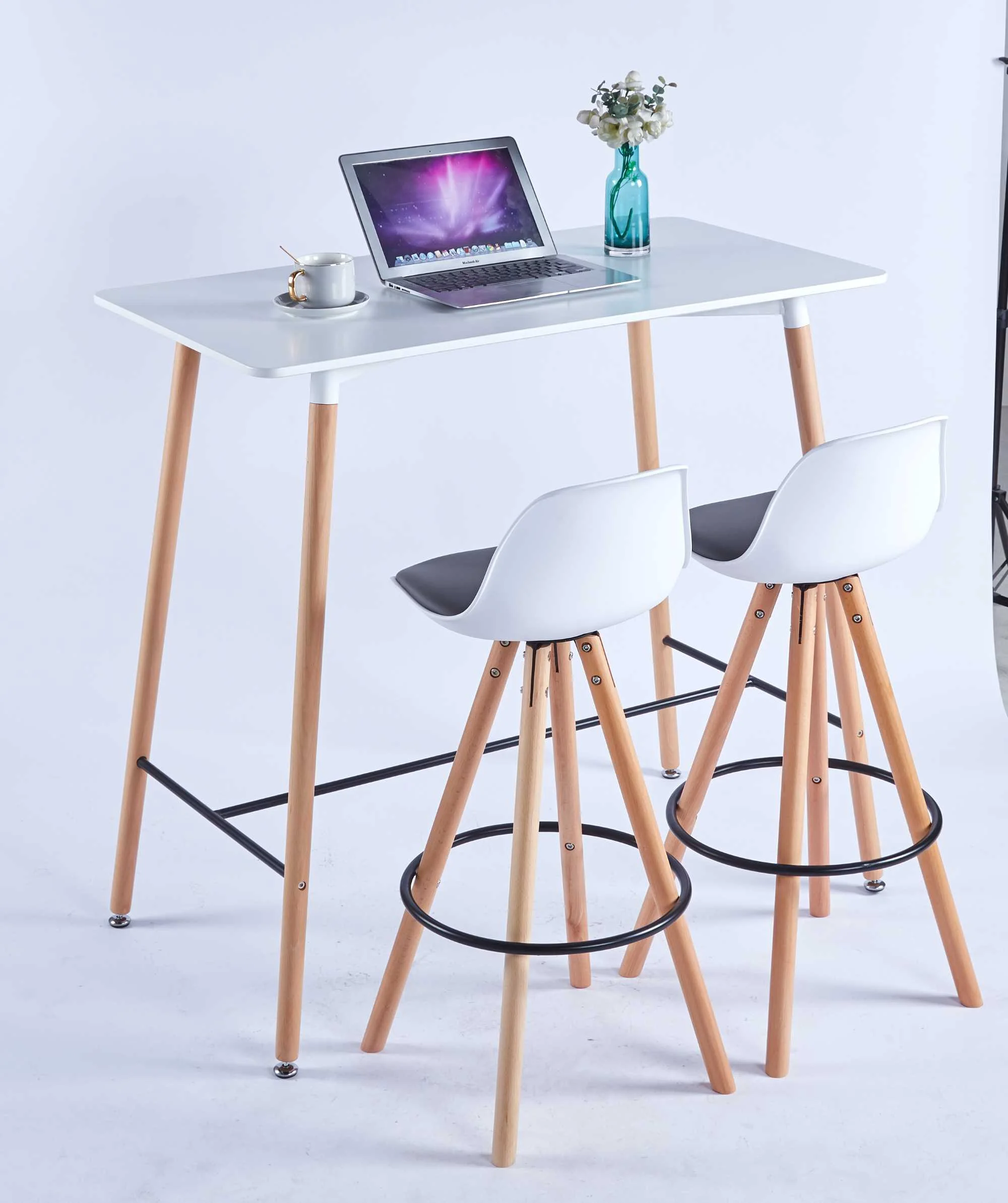 Bar table and bar Stools Set of 3 with Back,white and grey, Barstools Bar Height,wood leg Bar Chair, PU Upholstered Soft Case
Bar table and bar Stools Set of 3 with Back,white and grey, Barstools Bar Height,wood leg Bar Chair, PU Upholstered Soft Case