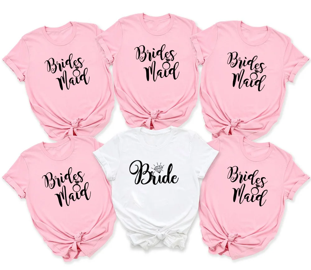 Bride Bachelorette Party Brides Team Maid of Honor Summer Women T-shirt Casual Wedding Female Tops Tees Camisetas Mujer
Bride Bachelorette Party Brides Team Maid of Honor Summer Women T-shirt Casual Wedding Female Tops Tees Camisetas Mujer