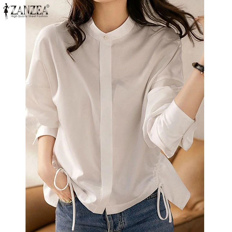 2022 Stylish Solid Drawstring Blouse Women Casual Long Sleeve Lace Up Shirt ZANZEA Retro Loose Office Chemise Femme OL Tunic Top
2022 Stylish Solid Drawstring Blouse Women Casual Long Sleeve Lace Up Shirt ZANZEA Retro Loose Office Chemise Femme OL Tunic Top
