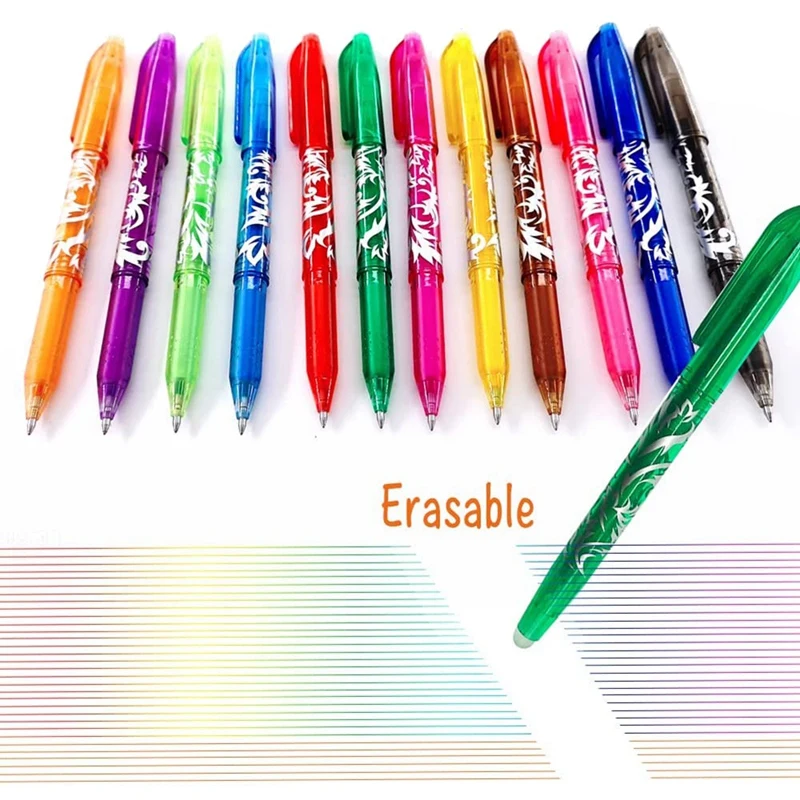 Erasable Gel Pens - 12Pcs Heat Erase Pens For Fabric,0.5Mm Fine Point Rolling Ball Pen For Kid Students Adults
Erasable Gel Pens - 12Pcs Heat Erase Pens For Fabric,0.5Mm Fine Point Rolling Ball Pen For Kid Students Adults
