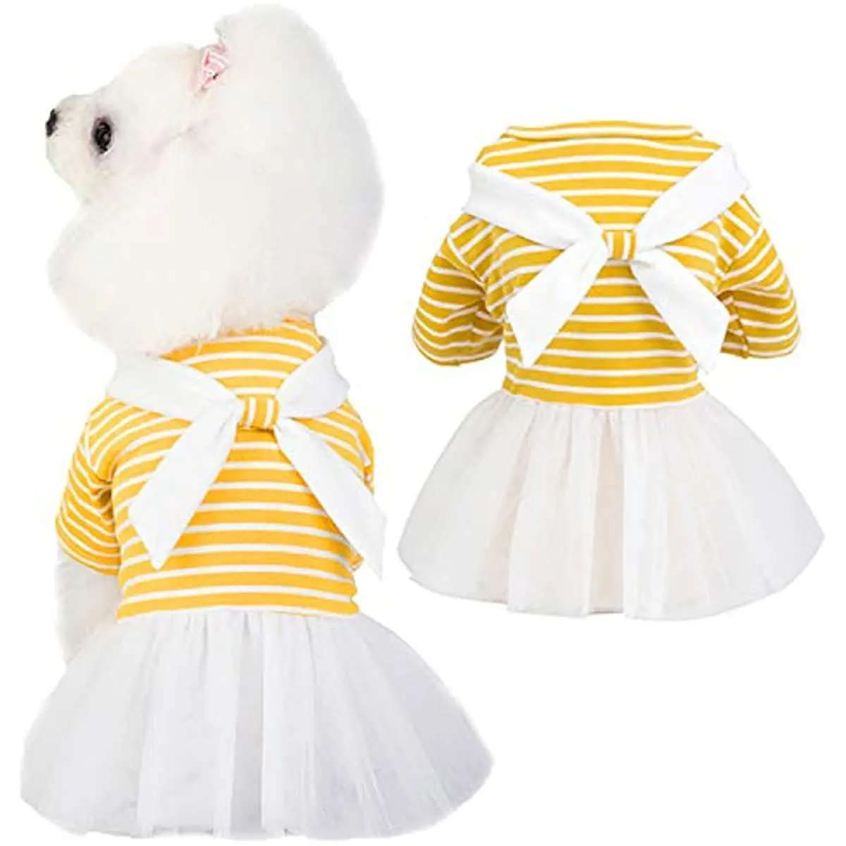Dog Striped Dresses with Bowtie Stretchy Cute Dog Summer Pullover Shirts Soft Plain Small Medium Puppy Cat Clothes
Dog Striped Dresses with Bowtie Stretchy Cute Dog Summer Pullover Shirts Soft Plain Small Medium Puppy Cat Clothes