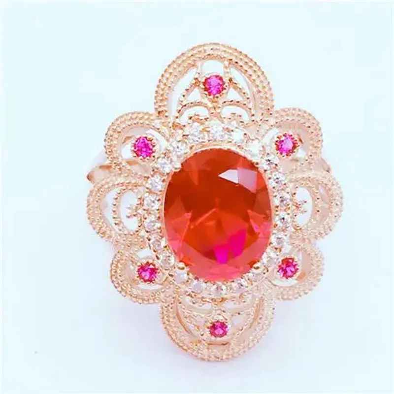 585 Purple Gold Rings for Women Plating 14K Rose Gold Luxury Red Gemstone Engagement Ring Exquisite Flower Wedding Jewelry
585 Purple Gold Rings for Women Plating 14K Rose Gold Luxury Red Gemstone Engagement Ring Exquisite Flower Wedding Jewelry