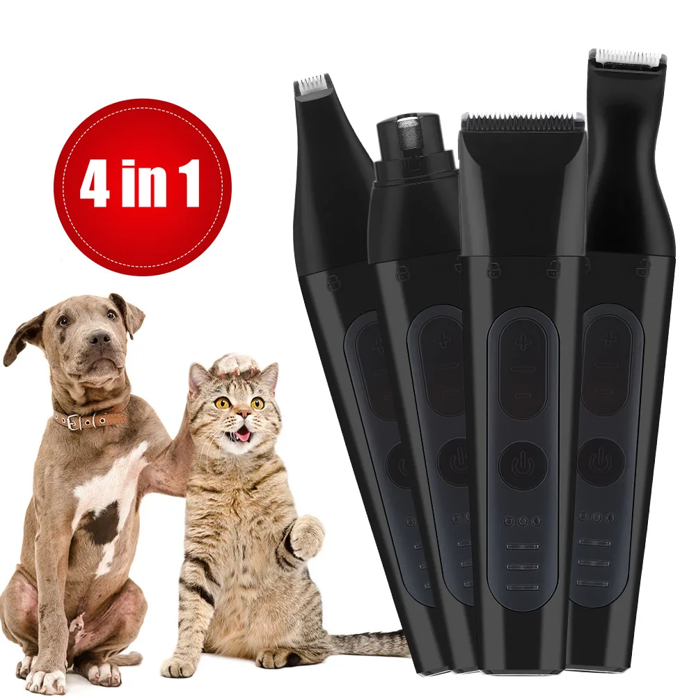 Pet Dog Clippers 4 In 1 Low Noise Paw Nail Grinder Professional Dog Hair Trimmers Cat Grooming Kit Foot Nail Cutter USB Charging
Pet Dog Clippers 4 In 1 Low Noise Paw Nail Grinder Professional Dog Hair Trimmers Cat Grooming Kit Foot Nail Cutter USB Charging