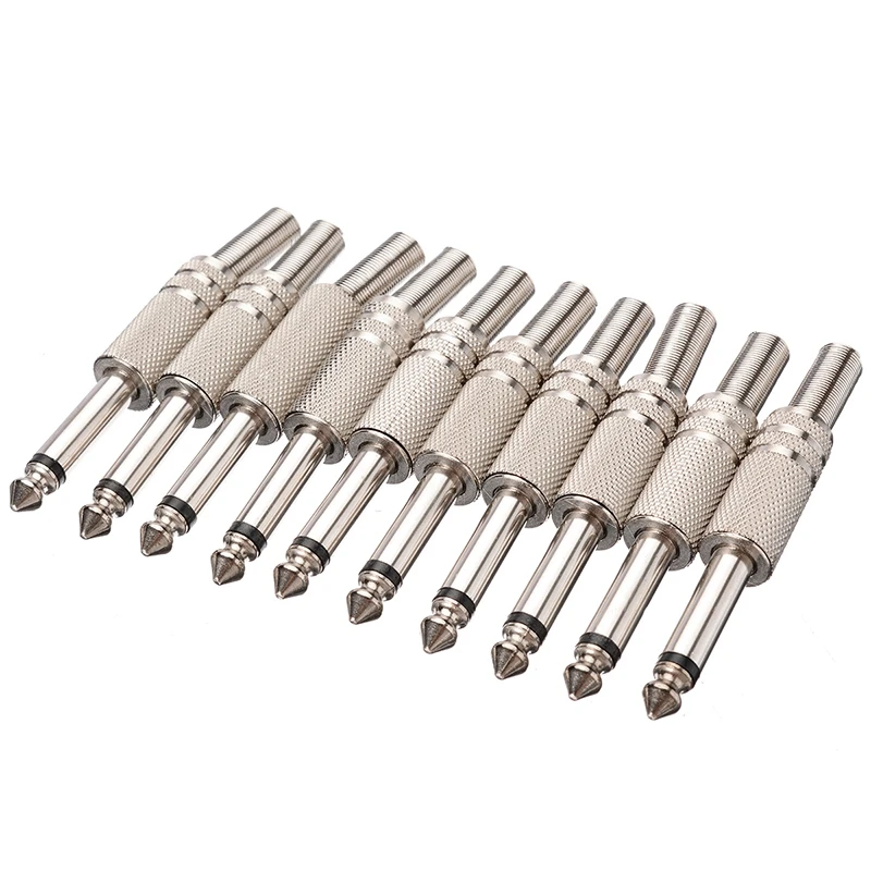 6.35mm Mono Amplifier Plug 1/4Inch Male Mono Monaural Jack Audio Cable Connector Plug Microphone Audio Connectors 10Pcs
6.35mm Mono Amplifier Plug 1/4Inch Male Mono Monaural Jack Audio Cable Connector Plug Microphone Audio Connectors 10Pcs