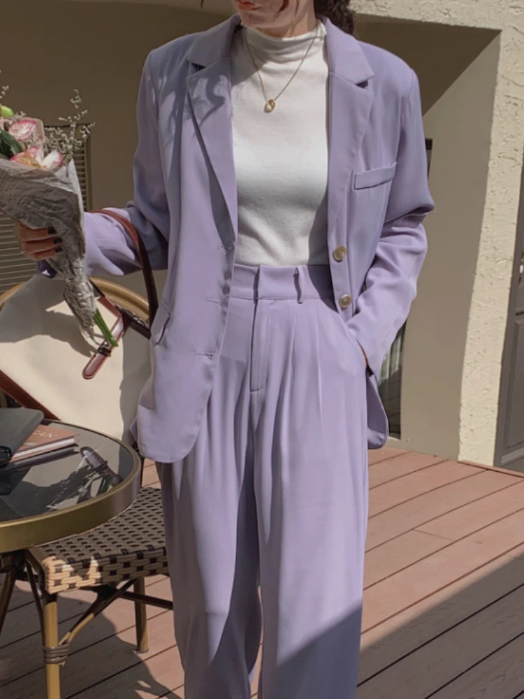 Women's Spring Casual Loose Blazer Pantsuits Long Sleeve Jackets+Wide Leg Trousers Ladies 2 Pieces Set Female Fashion Outfits
Women's Spring Casual Loose Blazer Pantsuits Long Sleeve Jackets+Wide Leg Trousers Ladies 2 Pieces Set Female Fashion Outfits