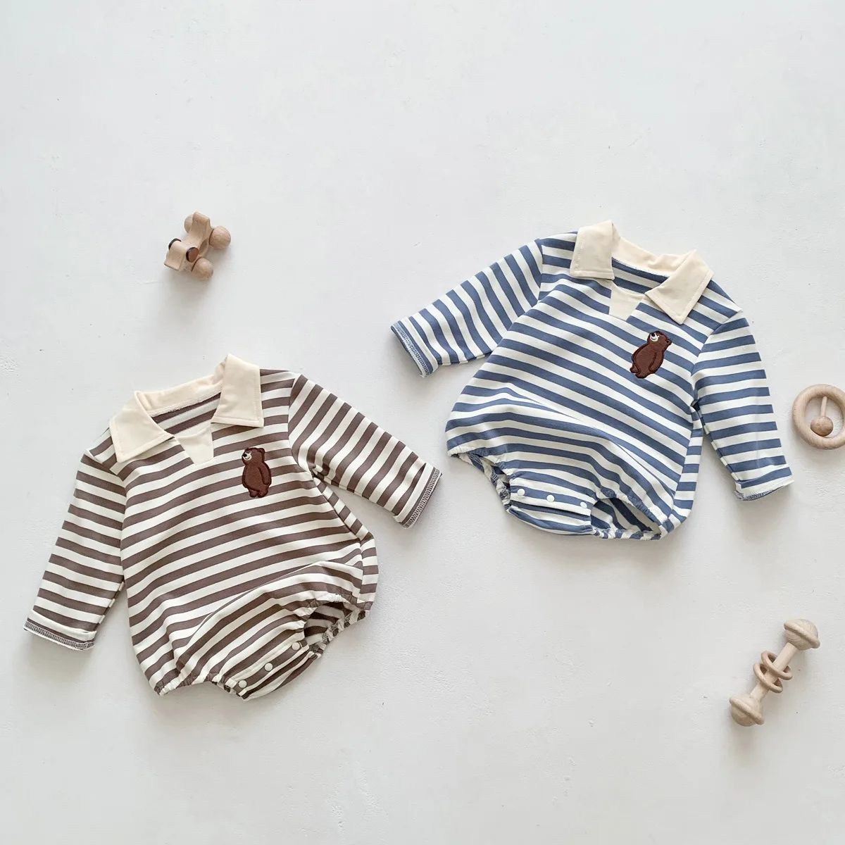 Ins 2023 Spring Autumn Newborn Baby Boys Jumpsuit Cotton Long Sleeve Striped Polo Infant Boys Romper Toddler Boys Outfits 
Ins 2023 Spring Autumn Newborn Baby Boys Jumpsuit Cotton Long Sleeve Striped Polo Infant Boys Romper Toddler Boys Outfits