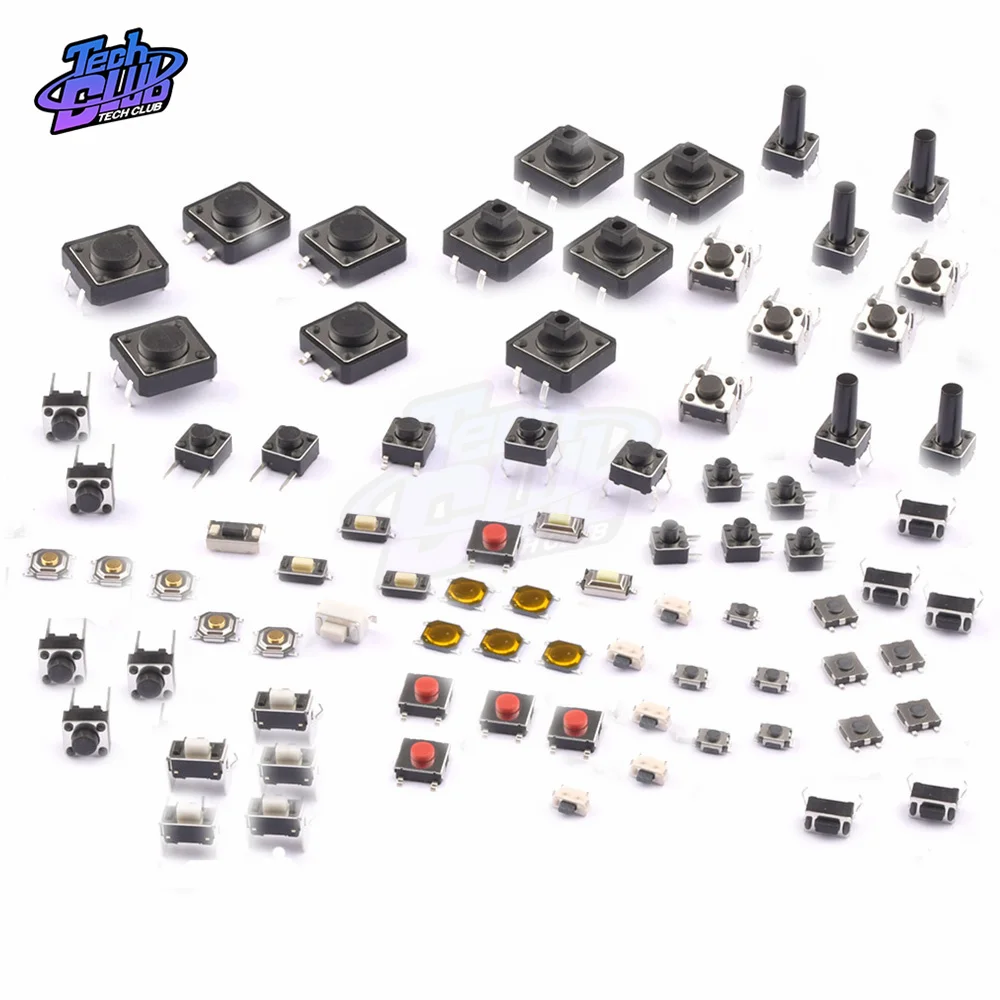 125pcs 25Types/lot Assorted Micro Push Button Tact Switch Reset Leaf Switch SMD DIP 2*4 3*6 4*4 6*6 Electronic Component Kit
125pcs 25Types/lot Assorted Micro Push Button Tact Switch Reset Leaf Switch SMD DIP 2*4 3*6 4*4 6*6 Electronic Component Kit