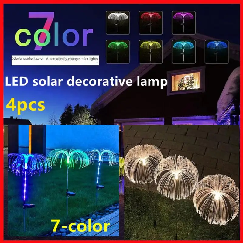 

Уличная Водонепроницаемая гирлянда на солнечной батарее, садовая декоративная лампа-лента с изменением 7 цветов, оптическая Медуза