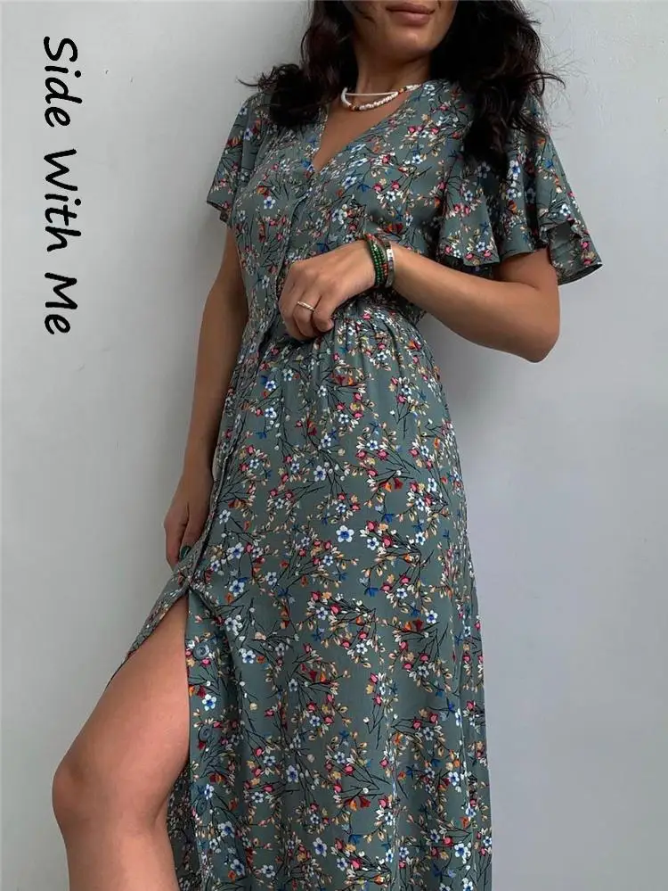 Side with Me Casual Print V Neck A Line Woman 2022 Summer Spring Dresses Elegant Vintage Chiffon Short Sleeve Women's Dress
Side with Me Casual Print V Neck A Line Woman 2022 Summer Spring Dresses Elegant Vintage Chiffon Short Sleeve Women's Dress