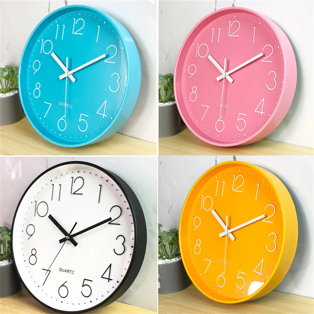 

White/Blue/Pink/Yellow 30cm Modern Minimalist Clocks Home Wall Clock Living Room Bedroom Silent reloj de pared horloge murale