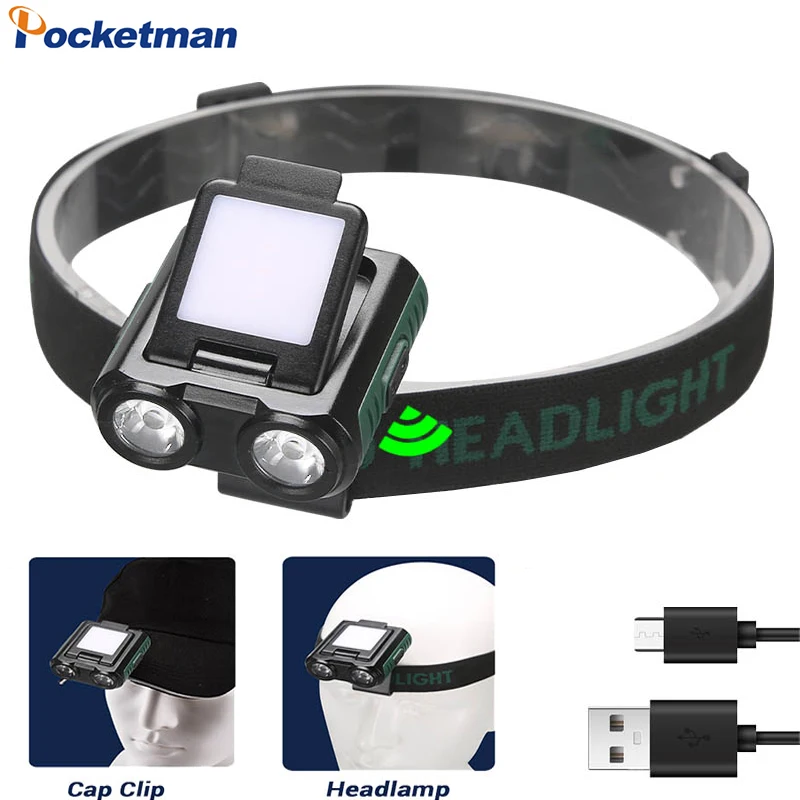 COB Sensor Cap Clip Light LED Headlamp Waterproof Headlight USB Rechargeable Emergency Head Flashlight for Fishing Camping
COB Sensor Cap Clip Light LED Headlamp Waterproof Headlight USB Rechargeable Emergency Head Flashlight for Fishing Camping