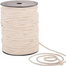 Macrame Cord 3mm 4mm 5mm 6mm 3 Strand Twisted Cotton Cords Rope For Handmade Beige String DIY Home Wedding Wall Hanging Craft