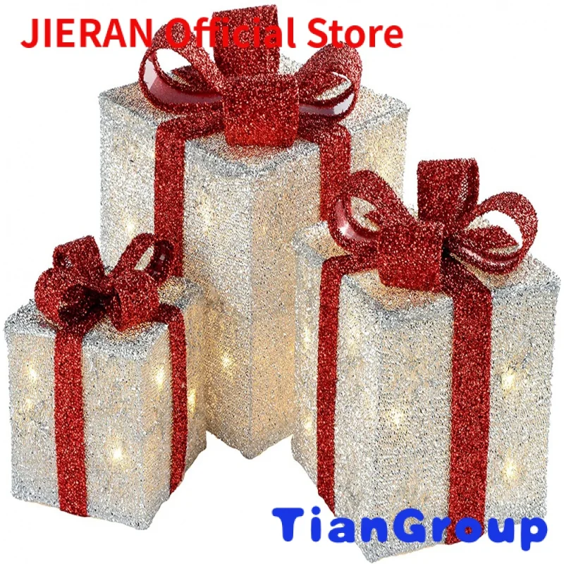 Christmas Gift Box Silhouette with 35 Warm White LED Lights and Tinsel Christmas Decoration -Set of 3
Christmas Gift Box Silhouette with 35 Warm White LED Lights and Tinsel Christmas Decoration -Set of 3