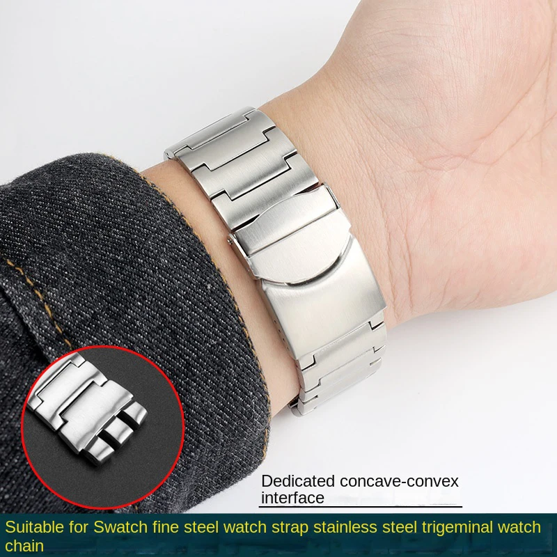 Large solid stainless steel watch chain suitable for Swatch YOS440 449 401G metal concave convex mouth watch with men's 23mm
Large solid stainless steel watch chain suitable for Swatch YOS440 449 401G metal concave convex mouth watch with men's 23mm
