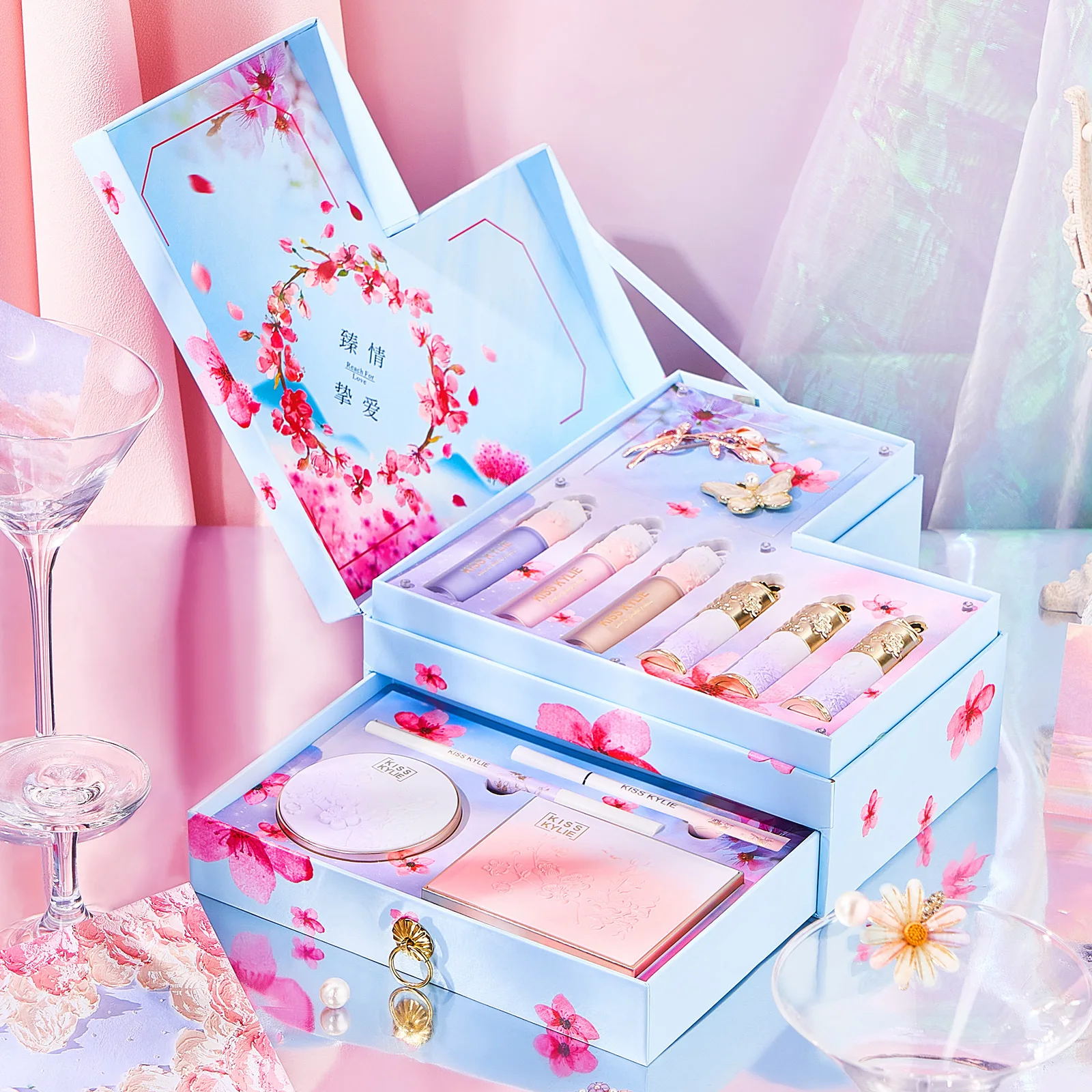 Cosmetics Makeup Set Heart Shaped Music Gift Box Air Cushion BB Cream Lipsticks Eye Shadow Isolating Liquid Make Up Tools Kit
Cosmetics Makeup Set Heart Shaped Music Gift Box Air Cushion BB Cream Lipsticks Eye Shadow Isolating Liquid Make Up Tools Kit