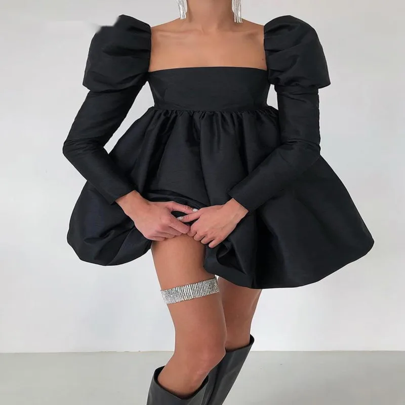Elegant Party Dress For Women Sexy Backless Mini Dress Long Sleeve Pleated Ball Gown Puffy Dresses Street wear Black
Elegant Party Dress For Women Sexy Backless Mini Dress Long Sleeve Pleated Ball Gown Puffy Dresses Street wear Black