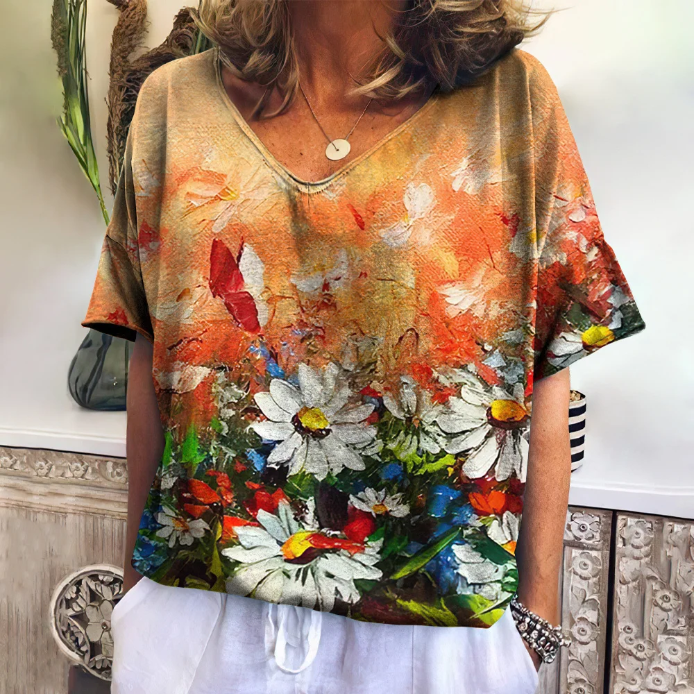 Women's T Shirt Summer Clothing 3D Floral Printing Fashion Short Sleeve Tees Harajuku Tops Casual Oversized Women T-Shirts 2023
Women's T Shirt Summer Clothing 3D Floral Printing Fashion Short Sleeve Tees Harajuku Tops Casual Oversized Women T-Shirts 2023
