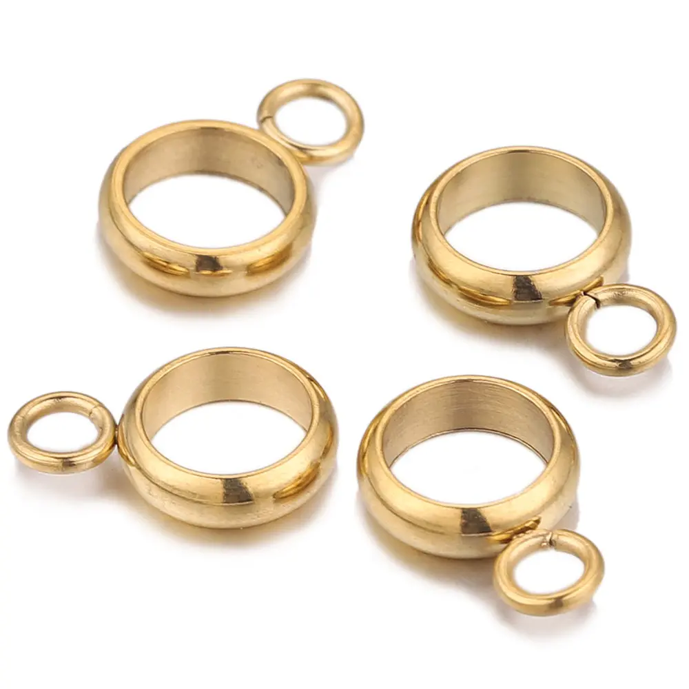 20pcs Lot Big Hole Gold Stainless Steel Charms Bail Clasps Connecteur DIY Jewelry Making Wholesale Supplies Items for Business
20pcs Lot Big Hole Gold Stainless Steel Charms Bail Clasps Connecteur DIY Jewelry Making Wholesale Supplies Items for Business